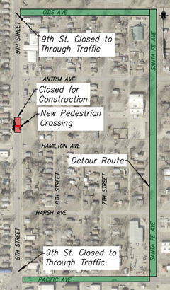 Ninth Street Curb Extension and Pedestrian Crossing Construction Starts October 6 - News Image